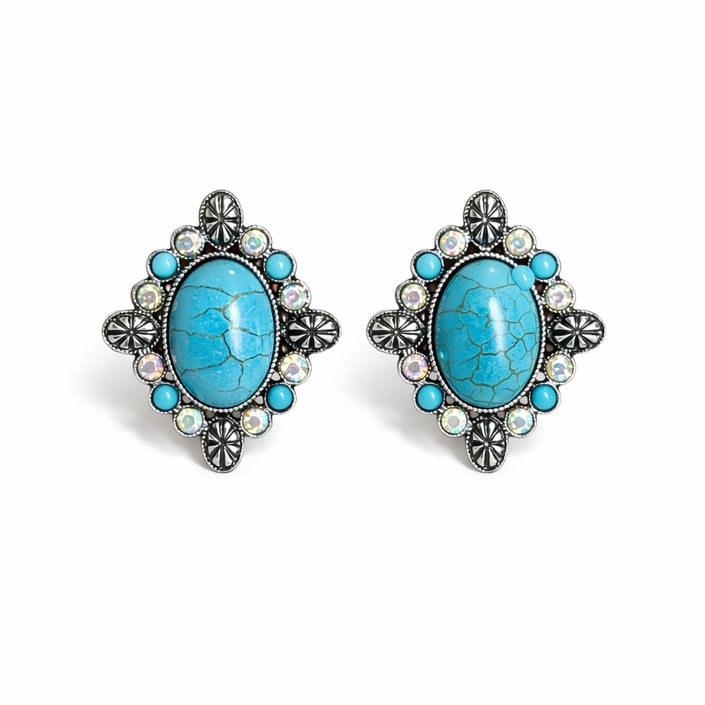 ⚜️ Turquoise and Silver Earrings